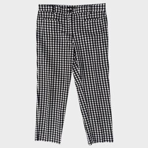 Ann Taylor Womens Size 12 Black White Check Cropped Ankle Pants
